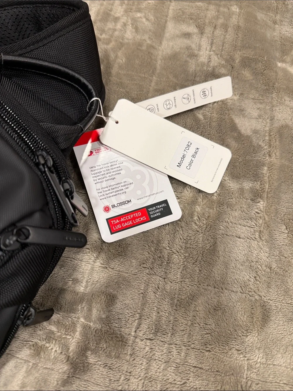 Black Sling Camera Bag with TSA Lock